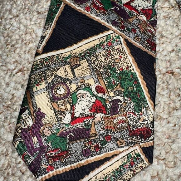 Mens American Traditions Christmas Tie Necktie - USA - Santa Claus‎ - Picture 3 of 3